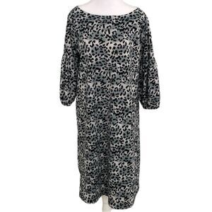 WD NY Animal Print Bishop Sleeve Dress Sz M